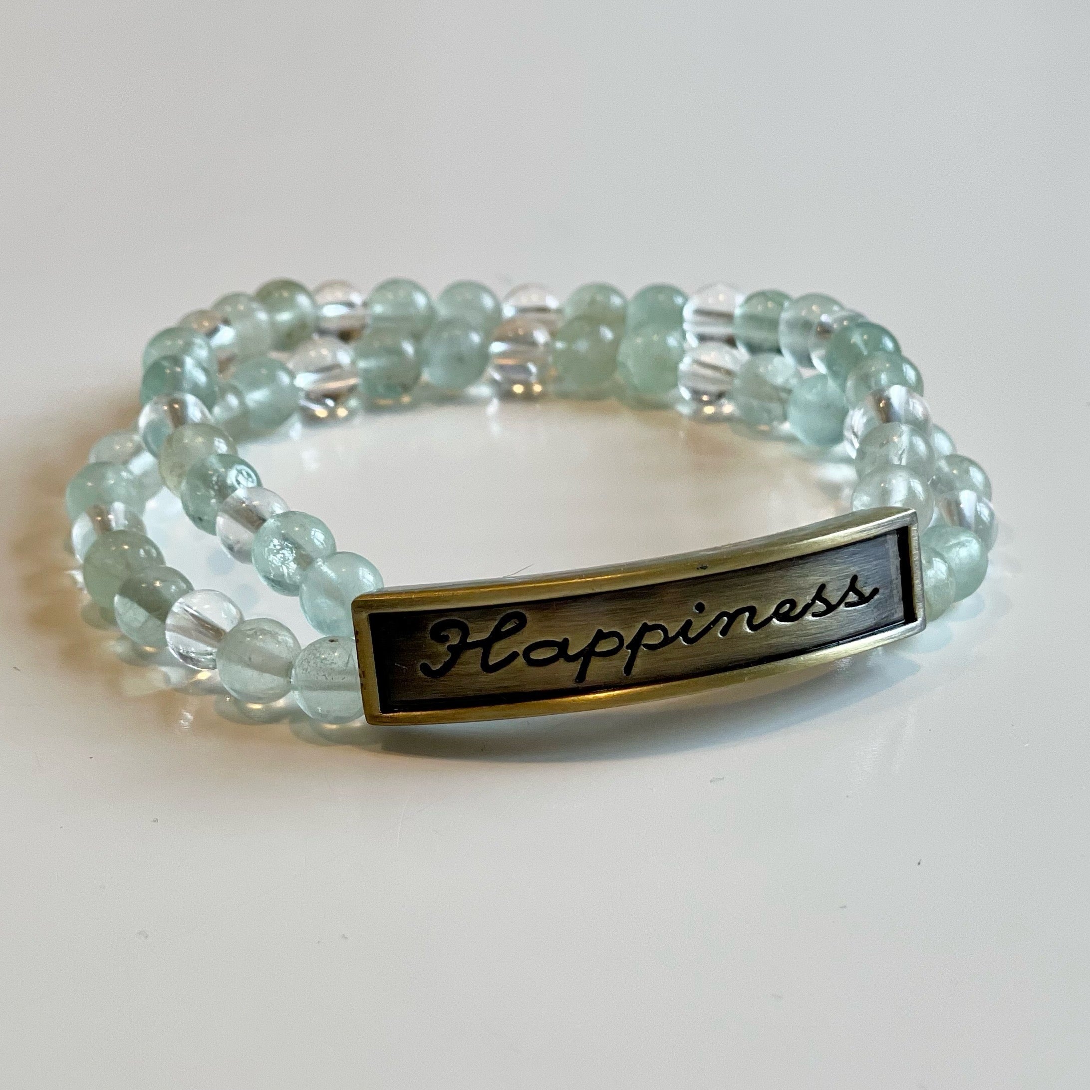 Budskapsarmband med fluorit