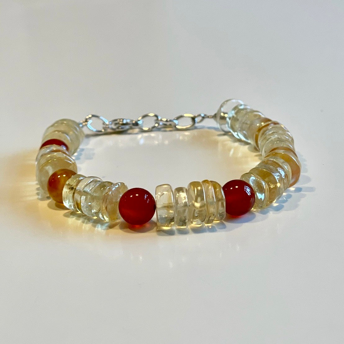 Armband med citrin och karneol