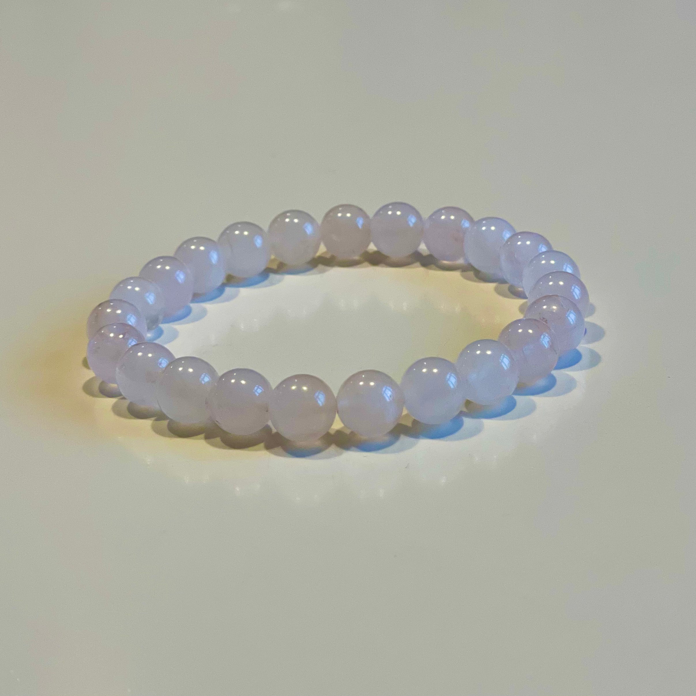 Elastiskt armband med rosenkvarts 8mm
