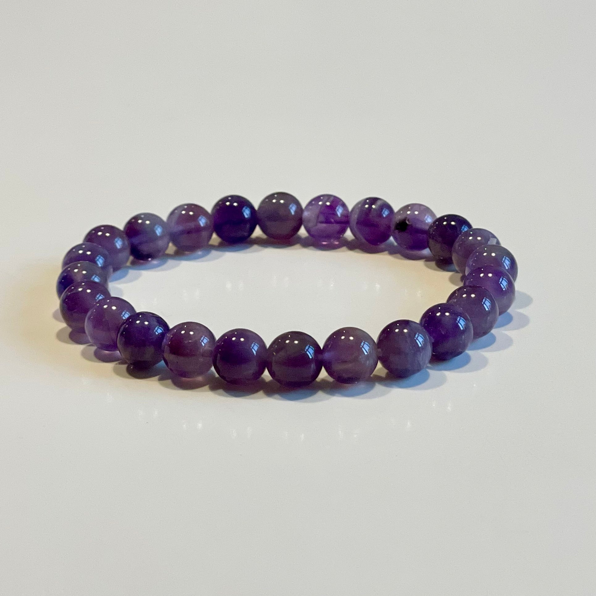 Elastiskt armband med ametist 8mm